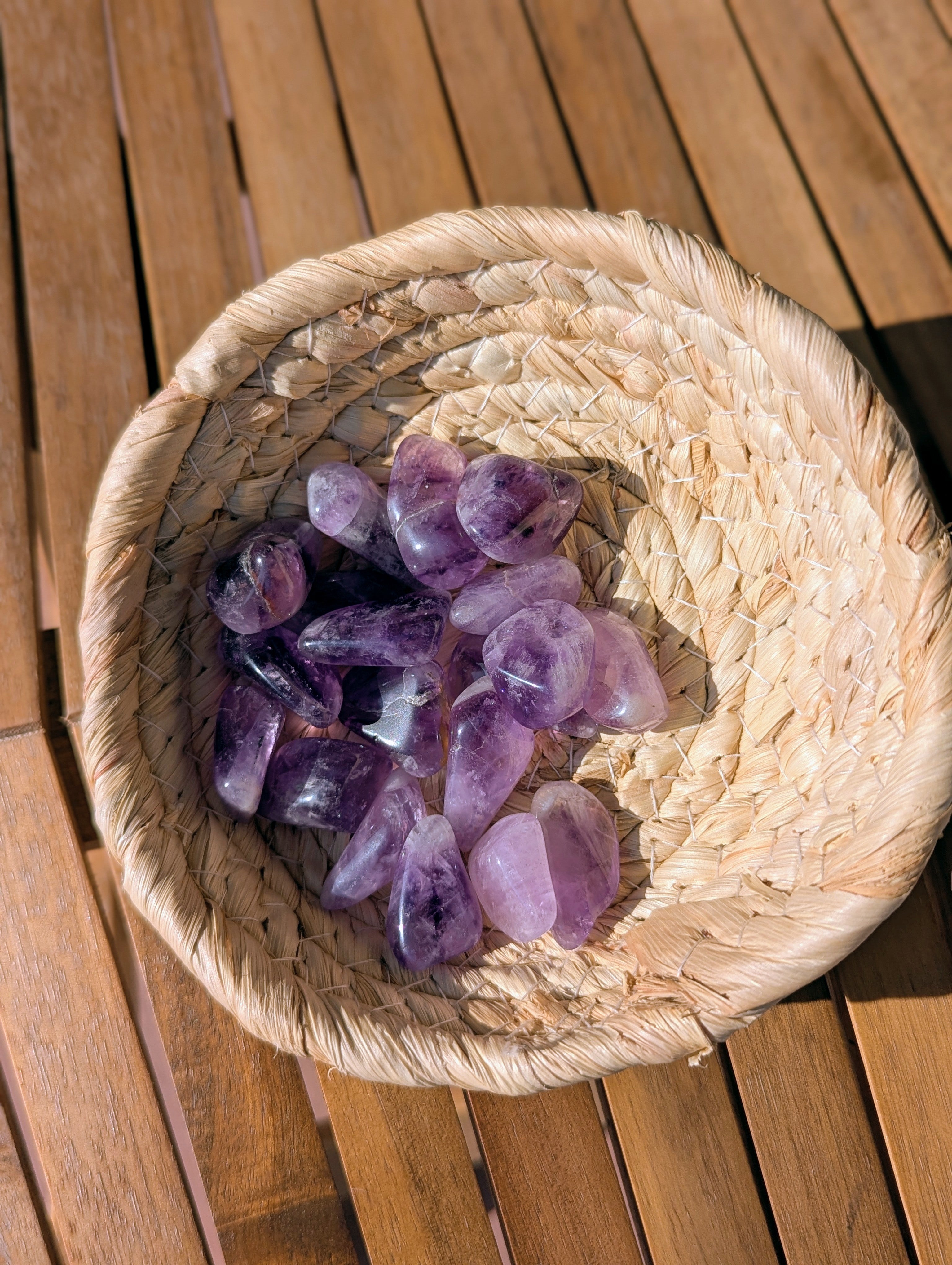 Amethyst Tumbled Stones 1-1.50 Inch - AA Grade