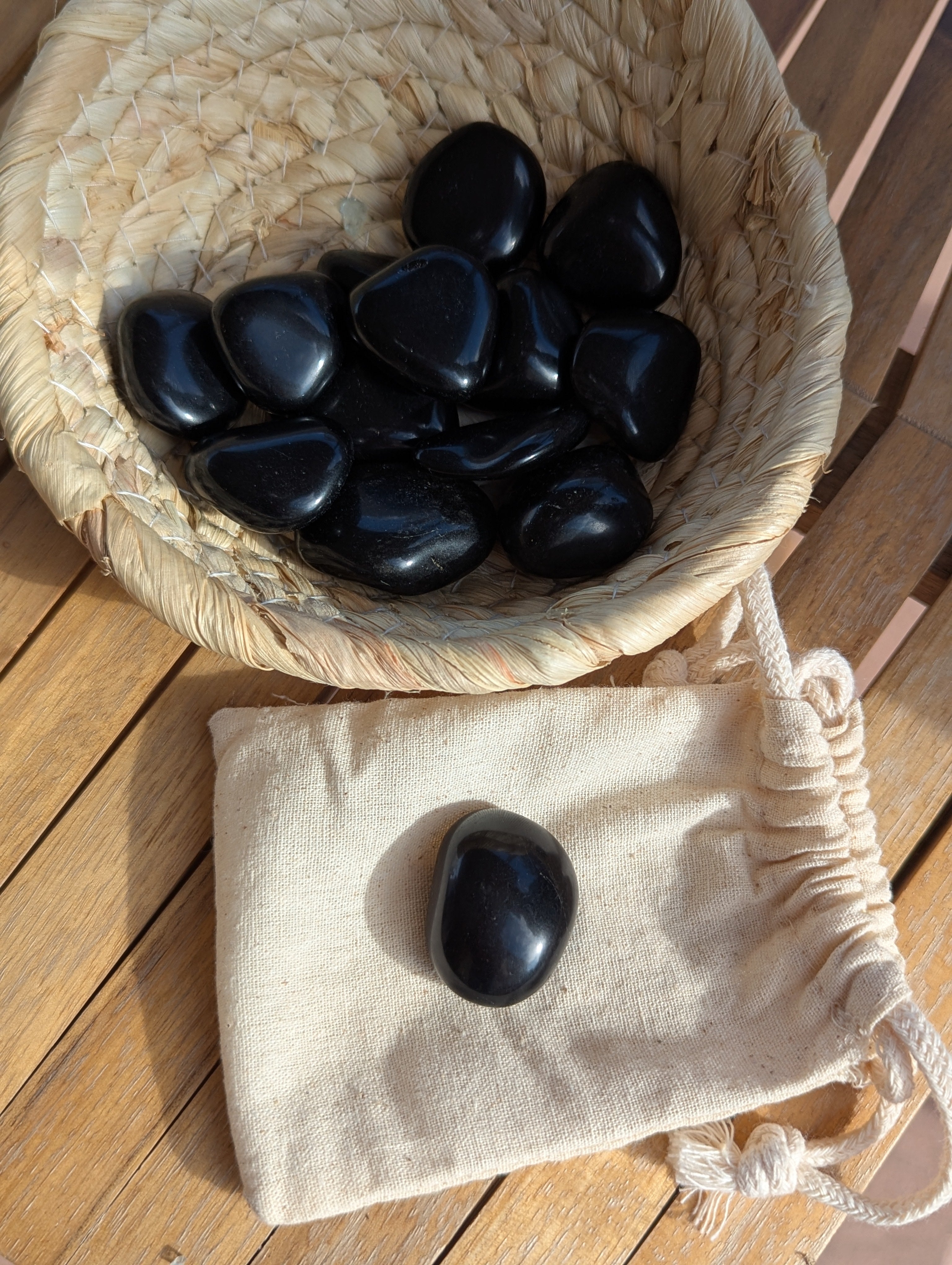 Black Obsidian Tumbled Stones 1-1.50 Inch - AA Grade