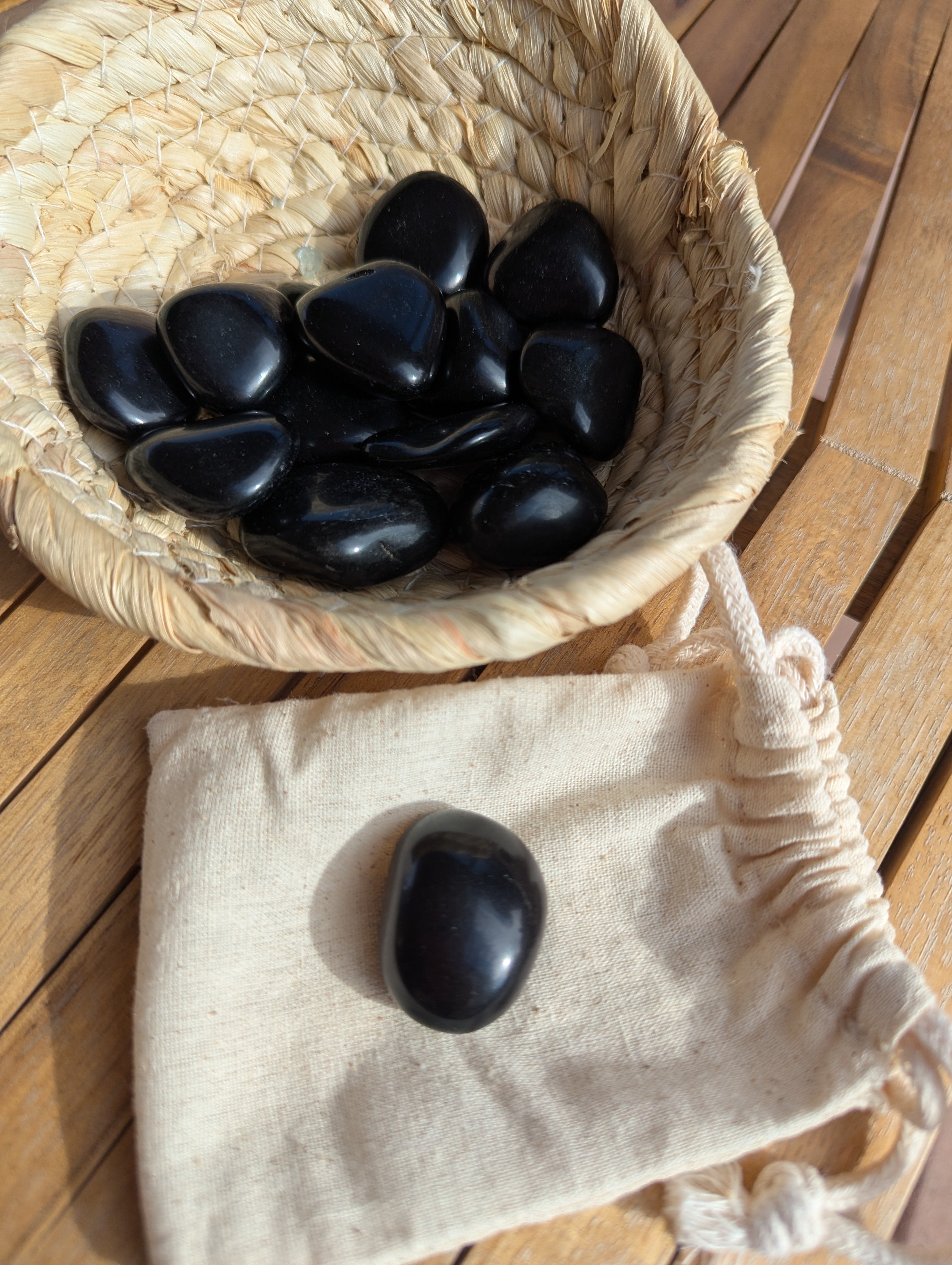 Black Obsidian Tumbled Stones 1-1.50 Inch - AA Grade