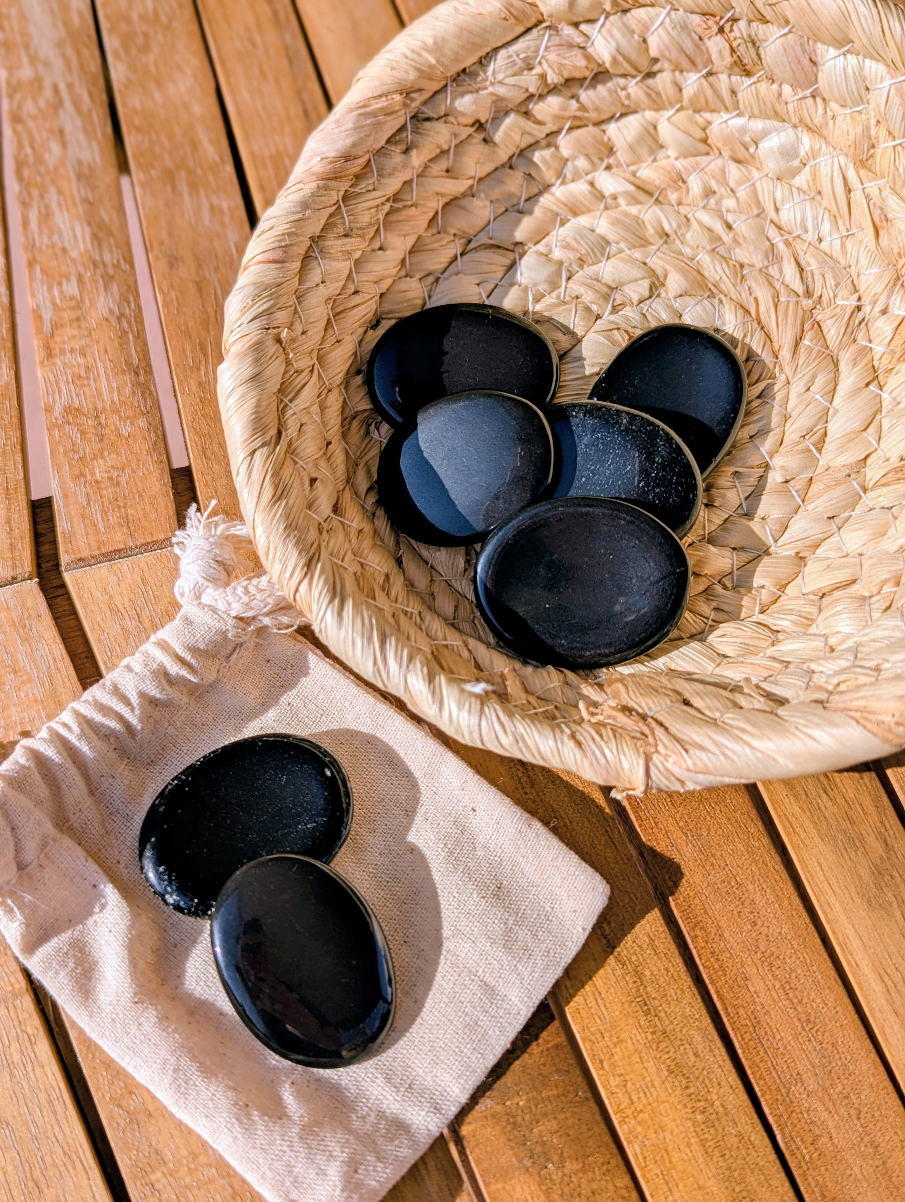 Black Obsidian Worry Stones