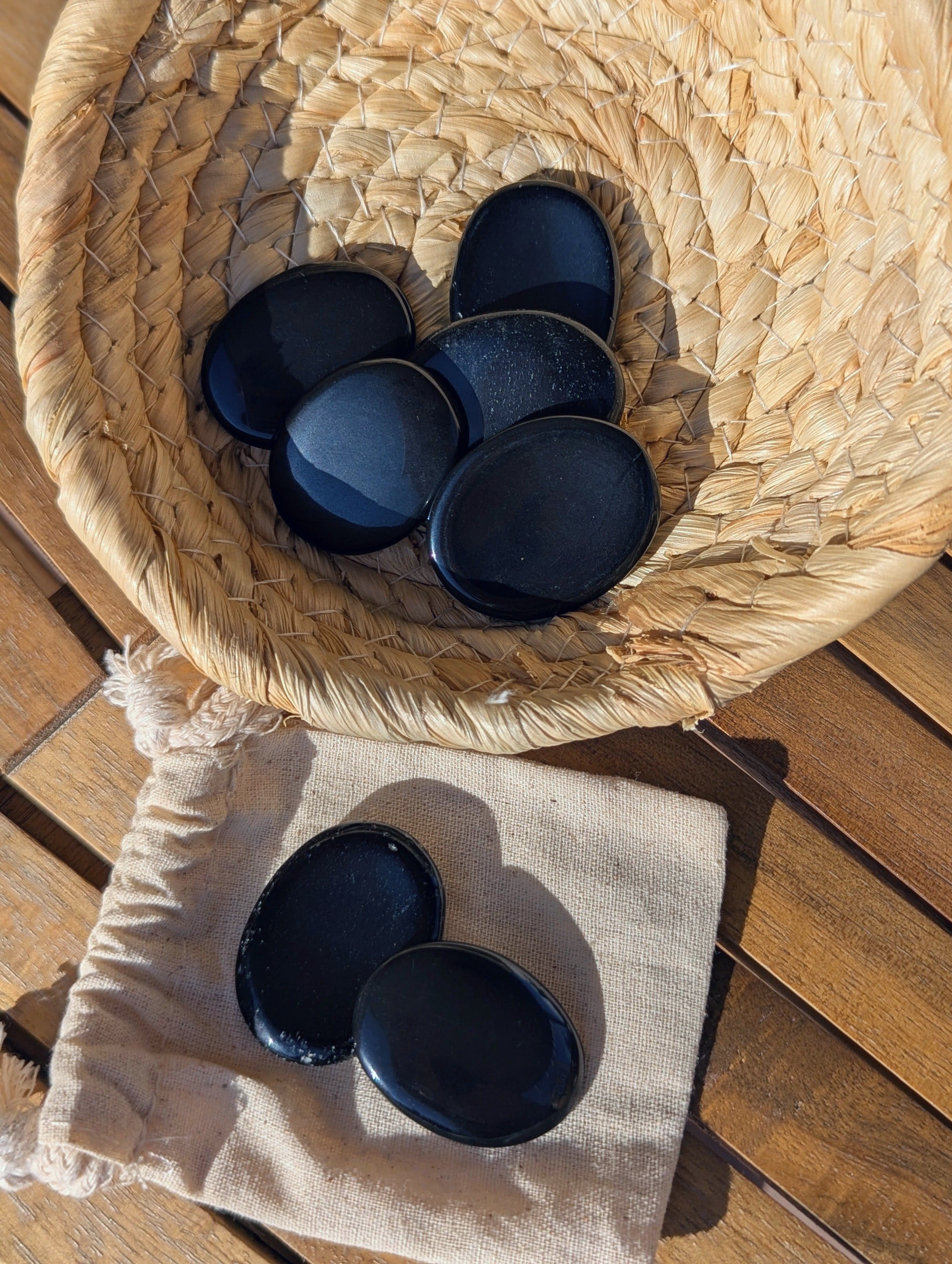 Black Obsidian Worry Stones