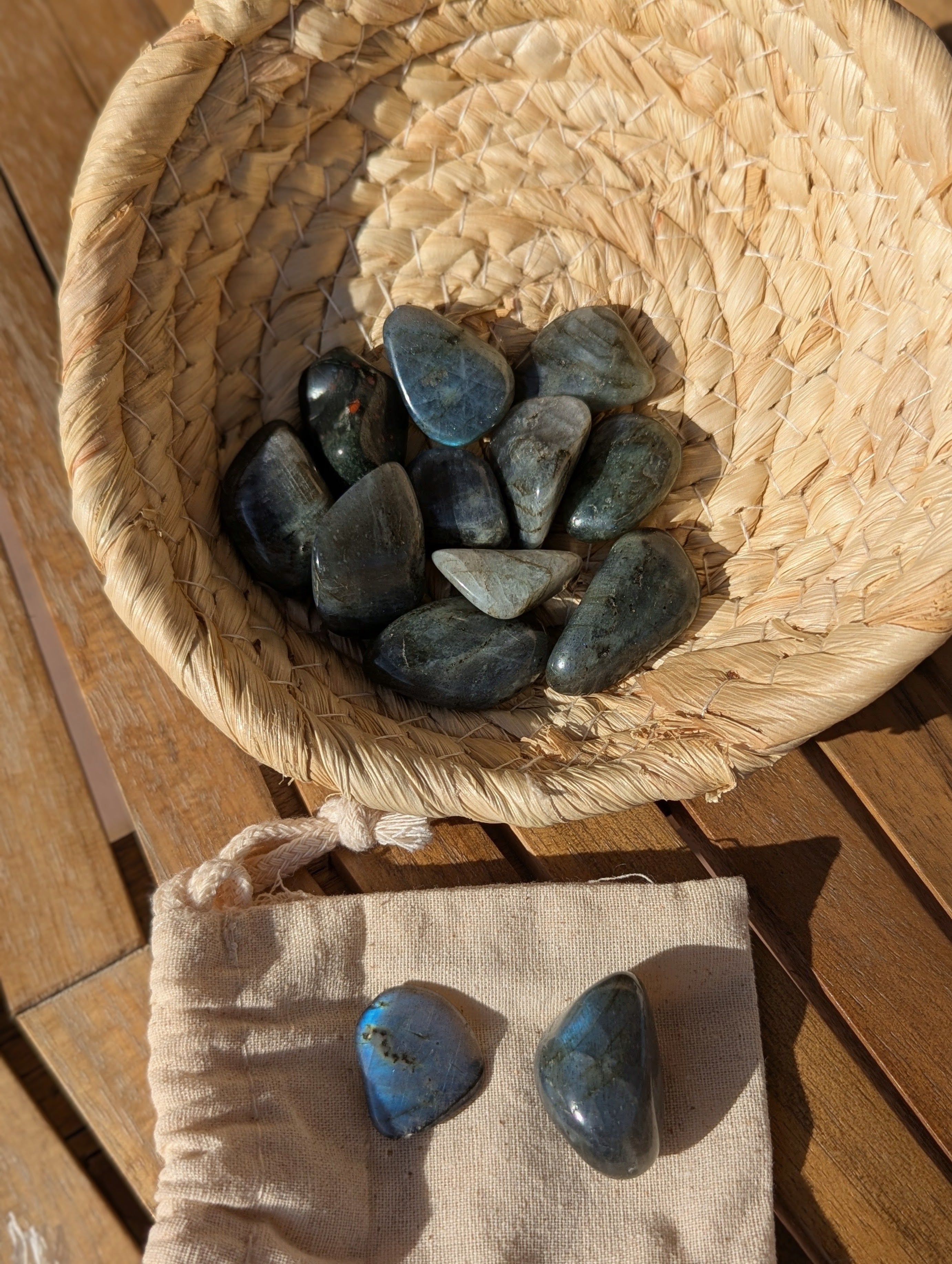 Labradorite Tumbled Stones 0.75-1.25 Inch - AA Grade