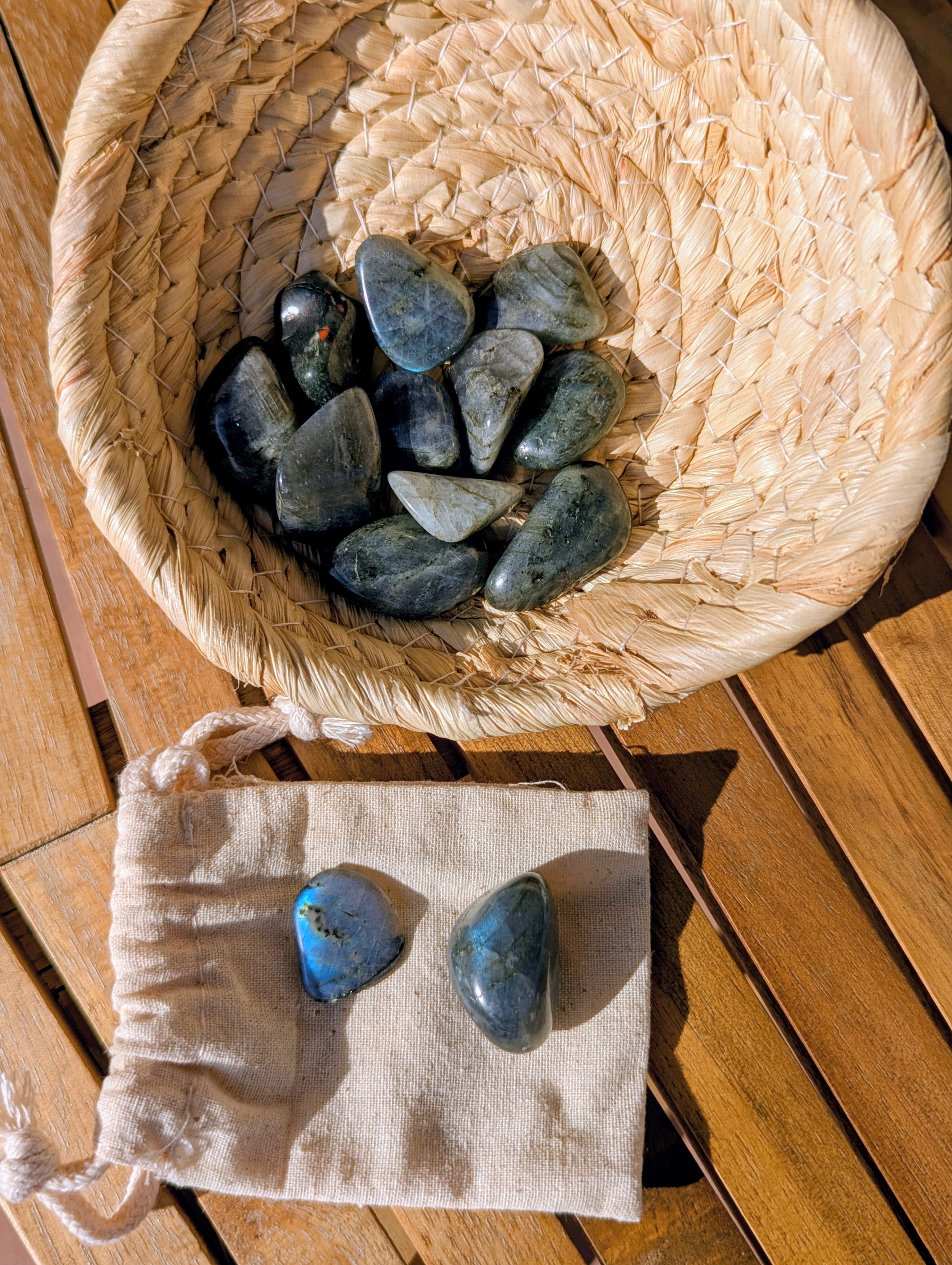 Labradorite Tumbled Stones 0.75-1.25 Inch - AA Grade