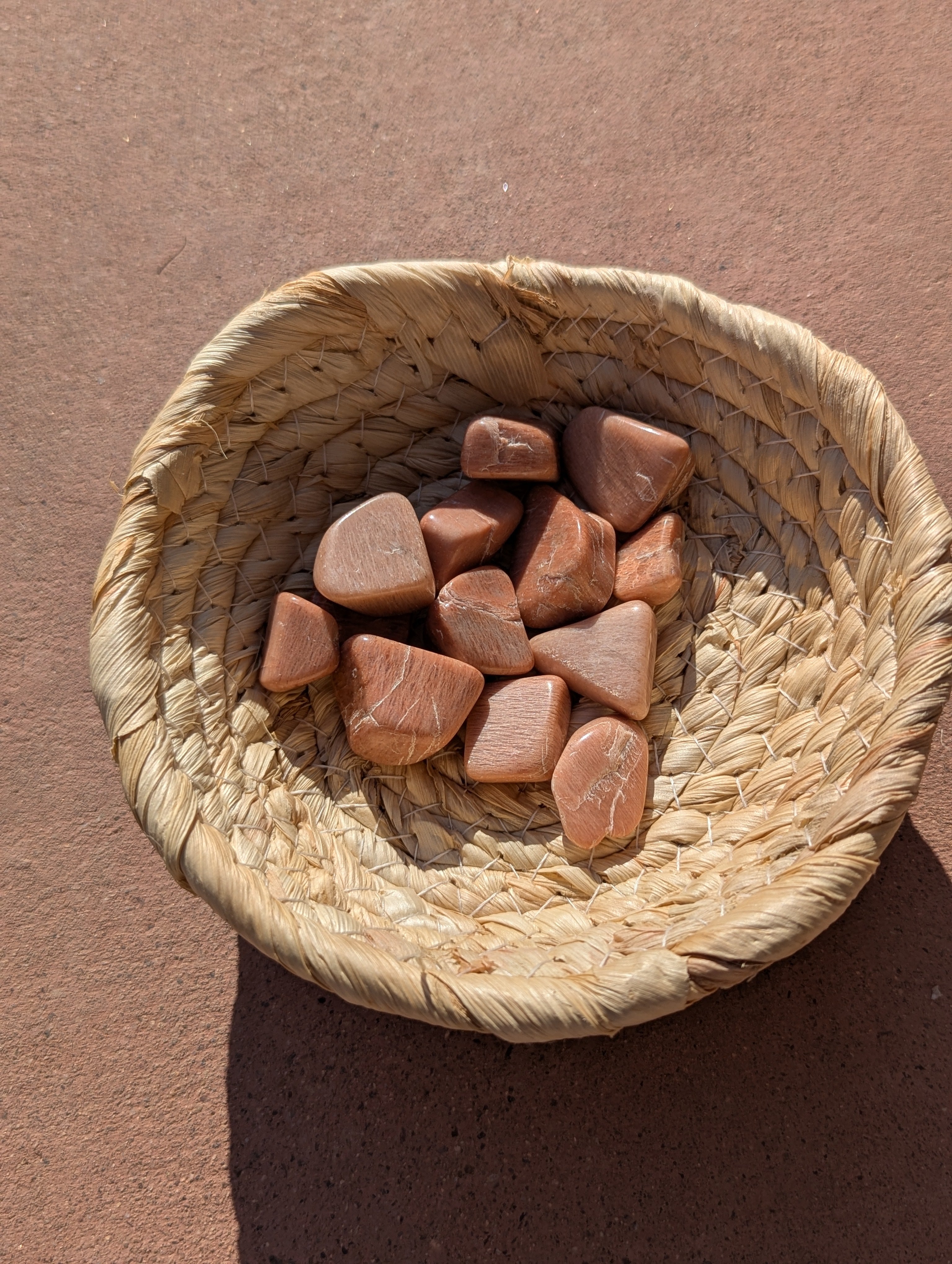 Peach Moonstone Tumbled Stones 0.75-1.25 Inch - AA Grade
