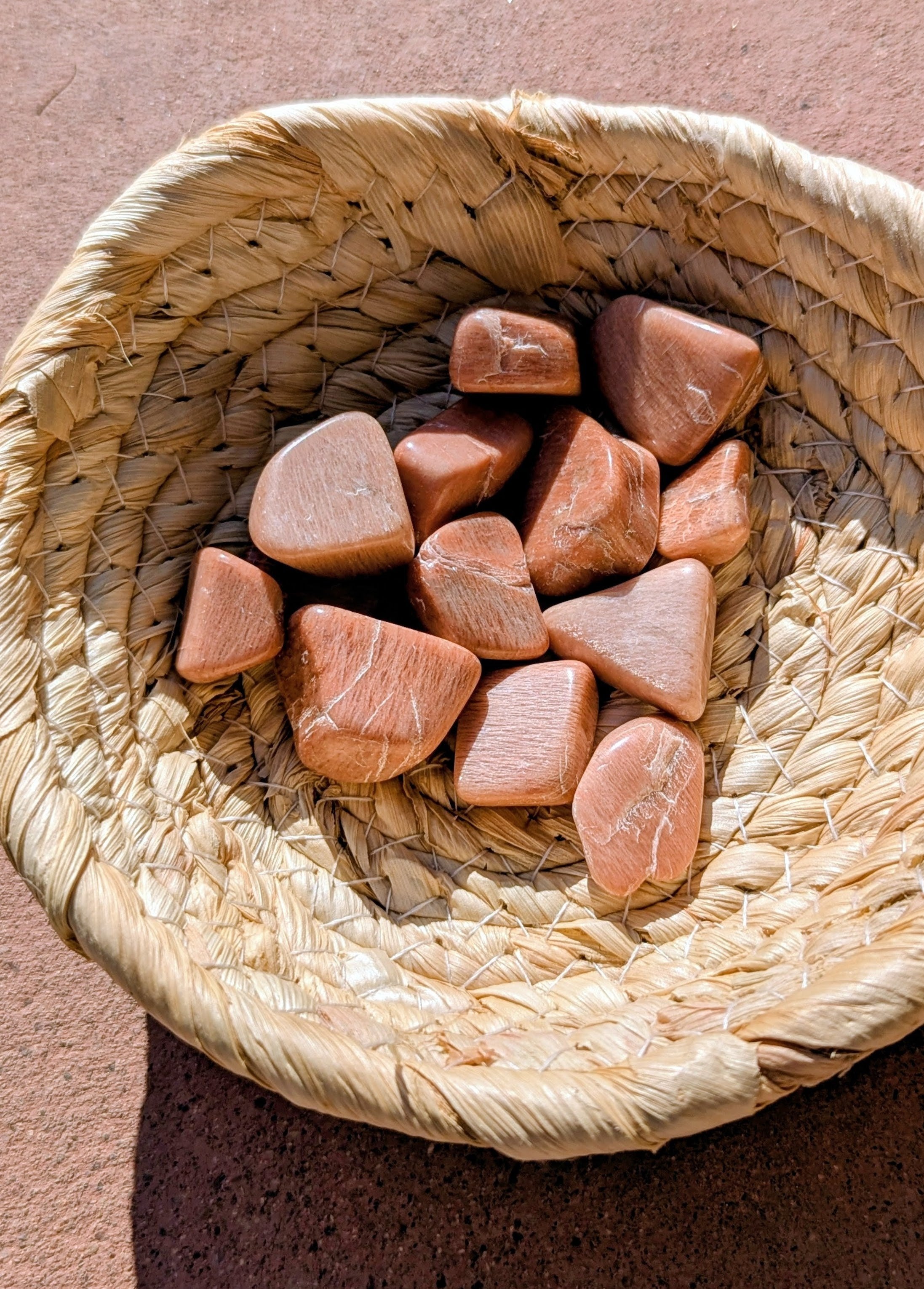 Peach Moonstone Tumbled Stones 0.75-1.25 Inch - AA Grade