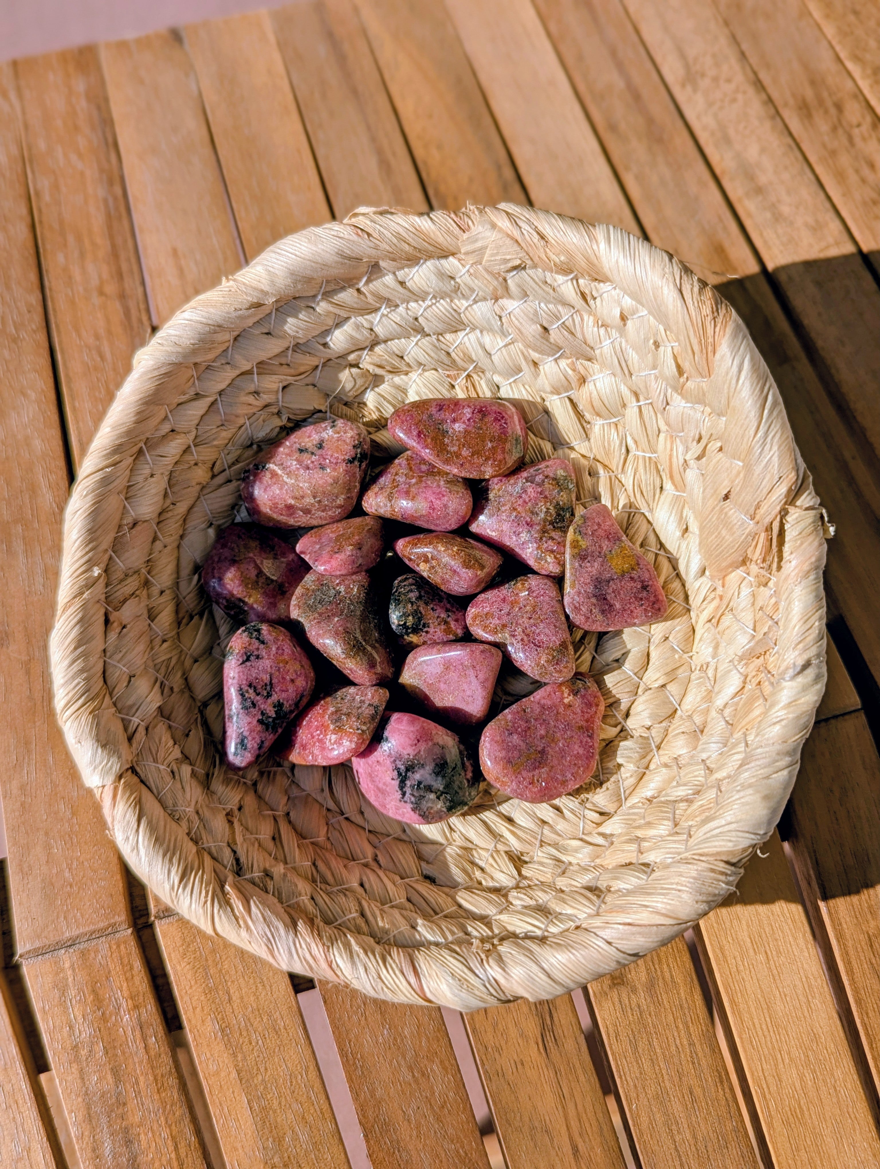 Rhodonite Tumbled Stones 0.75-1.50 Inch - AA Grade