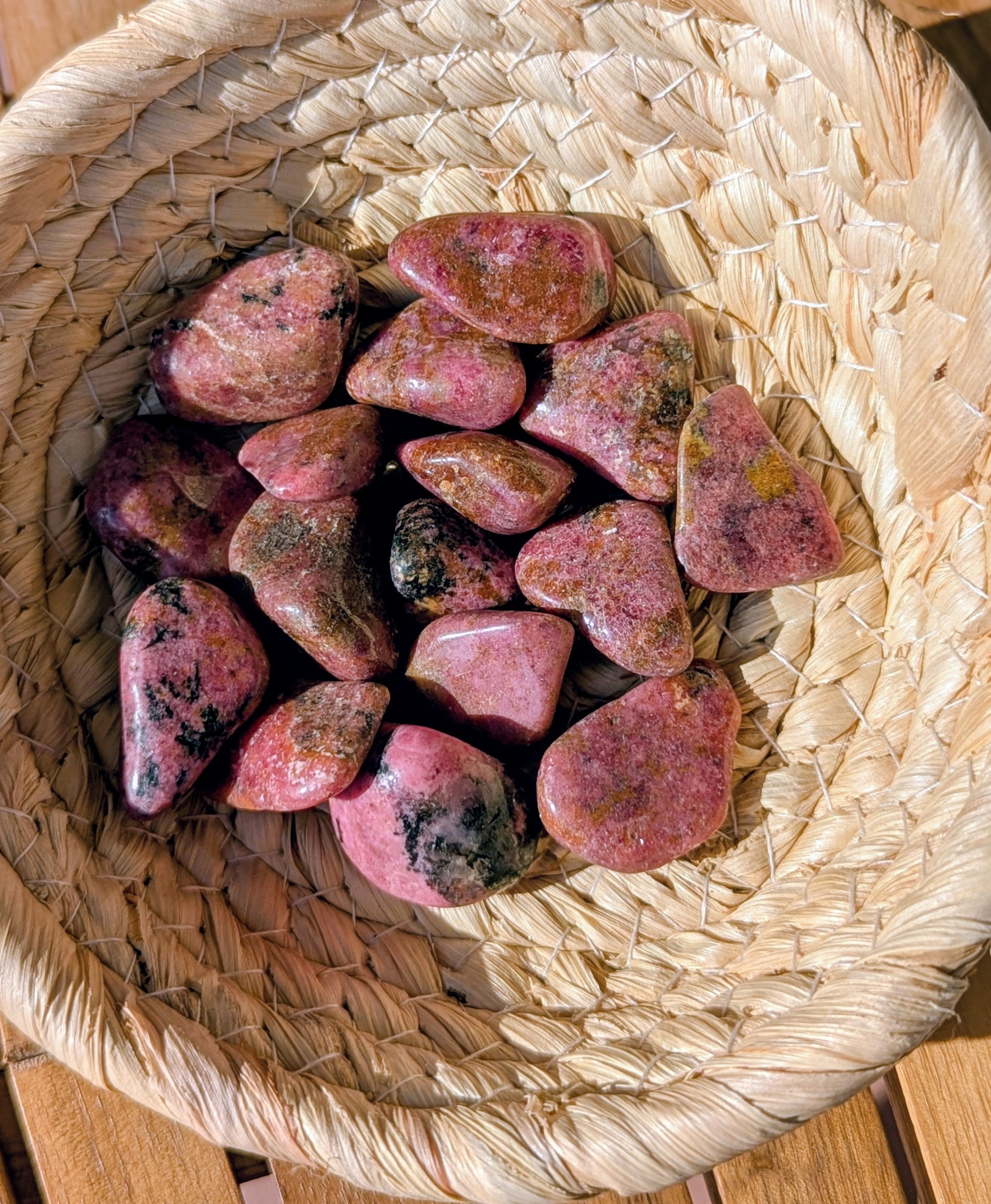 Rhodonite Tumbled Stones 0.75-1.50 Inch - AA Grade