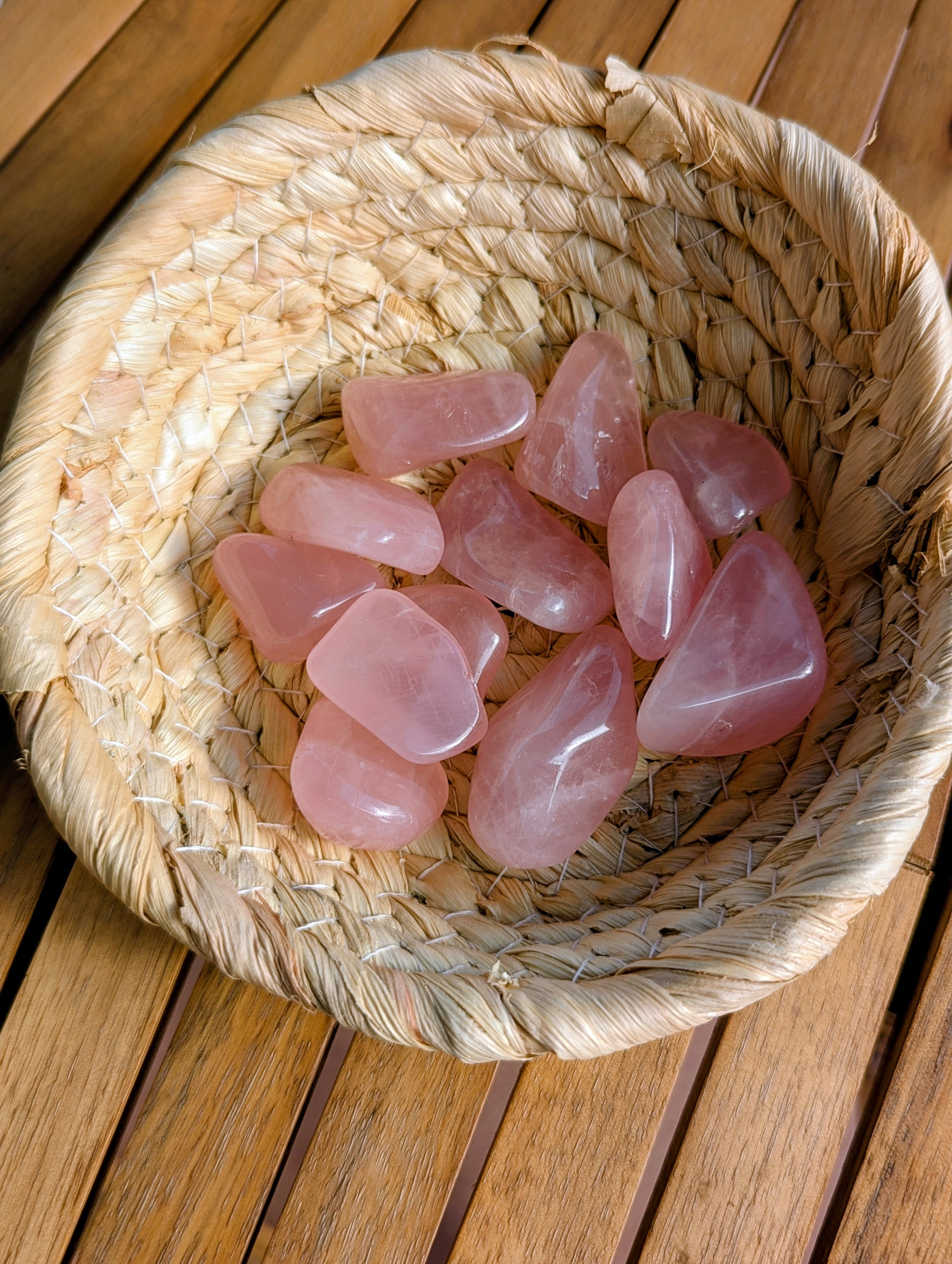 Rose Quartz Tumbled Stones 1-1.50 Inch - AA Grade