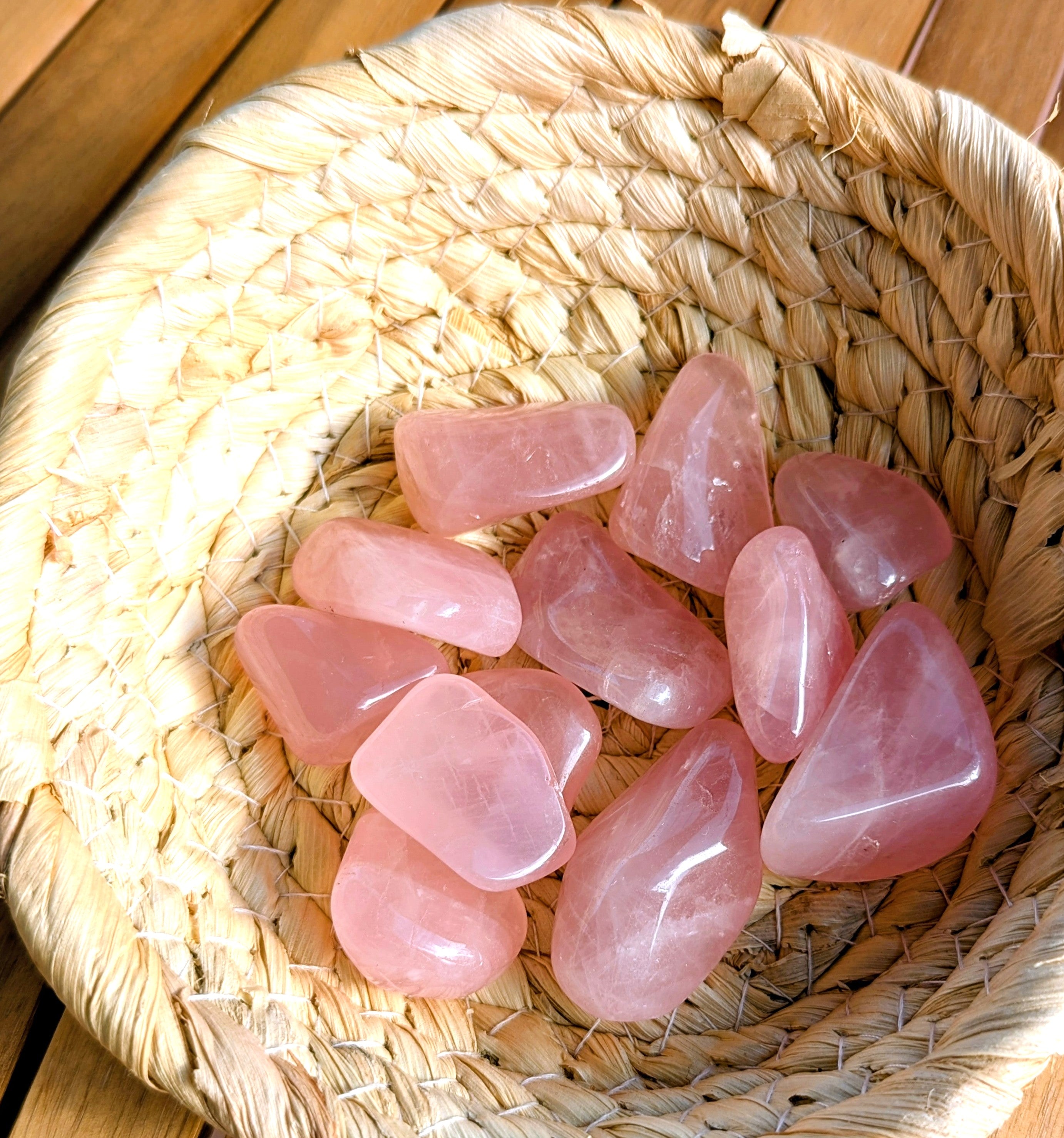 Rose Quartz Tumbled Stones 1-1.50 Inch - AA Grade