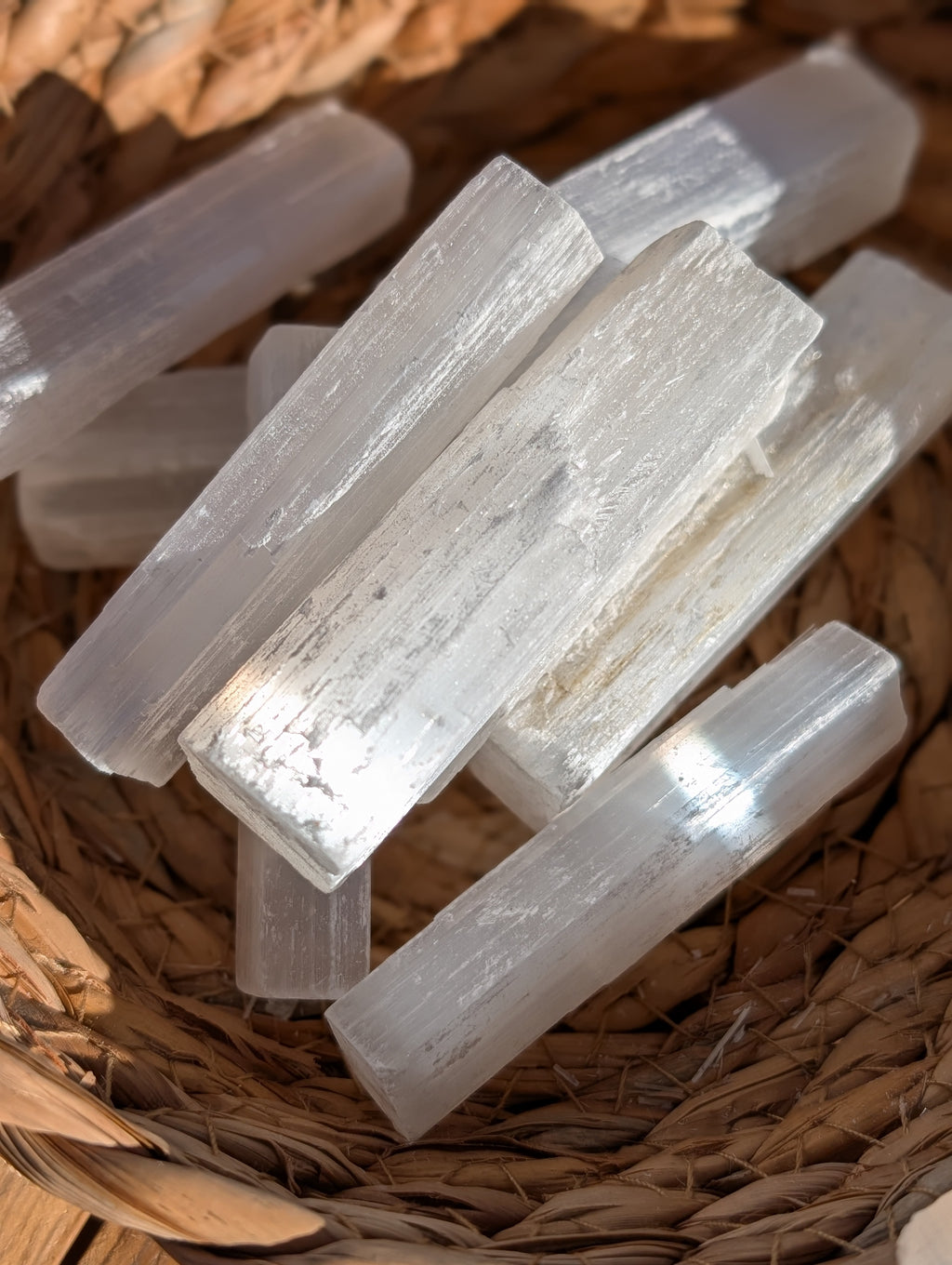 Selenite unpolished Rough Sticks 2" Long