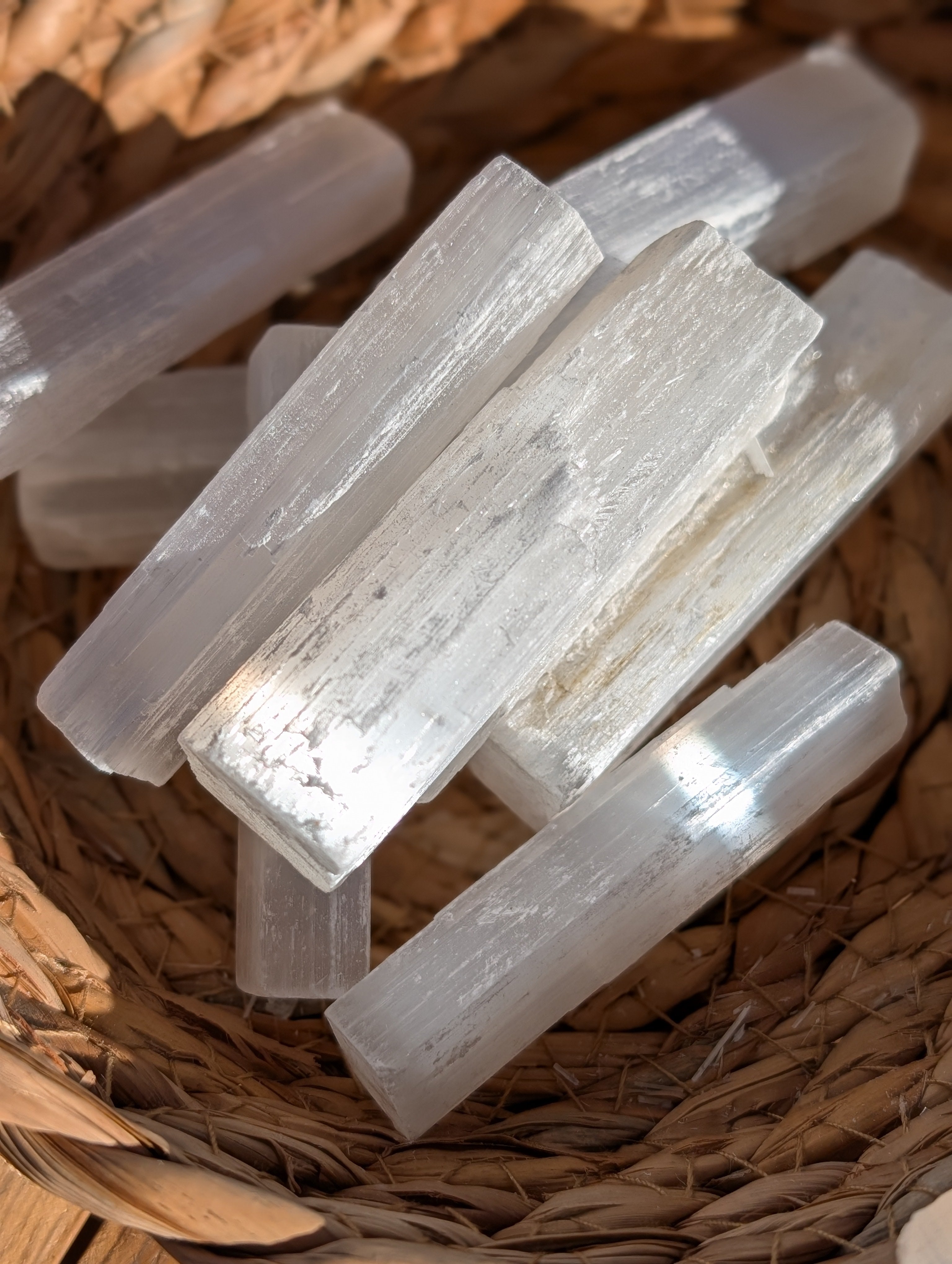 Selenite unpolished Rough Sticks 2" Long